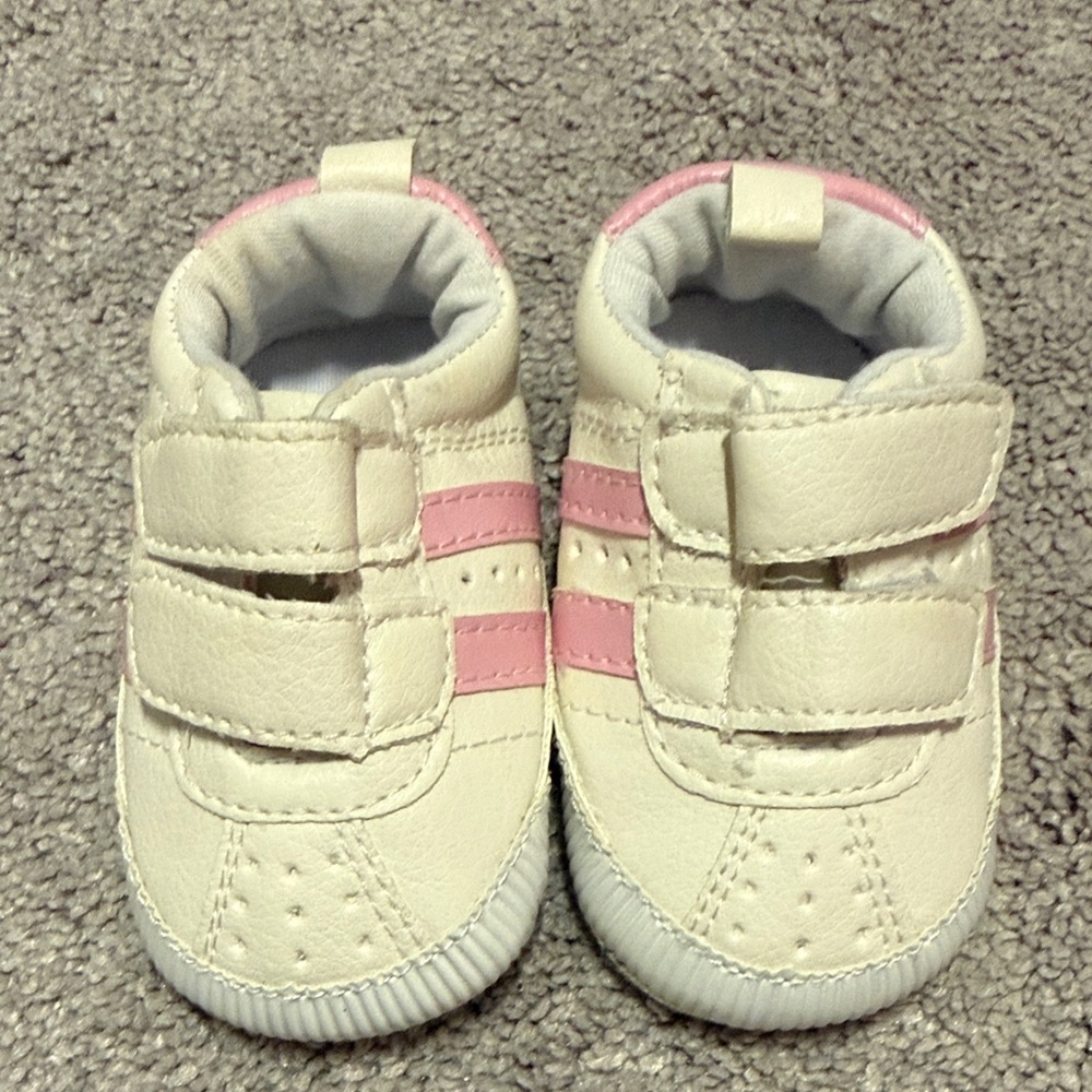 Charming Pink and Cream Baby Walker Shoes